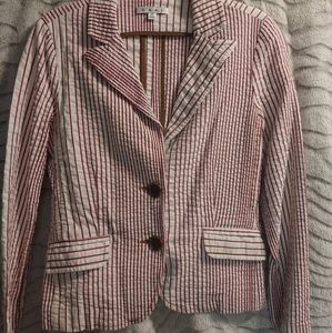 Red and white strip blazer